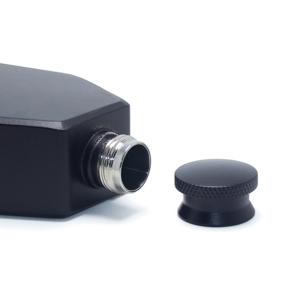 Coffin Flask Black Side Body and Lid