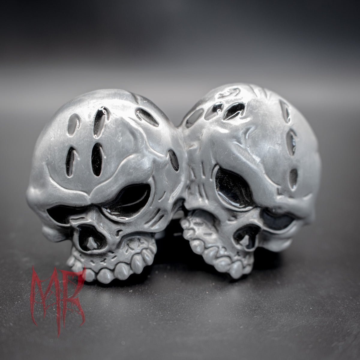 Double Skull Belt Buckle
