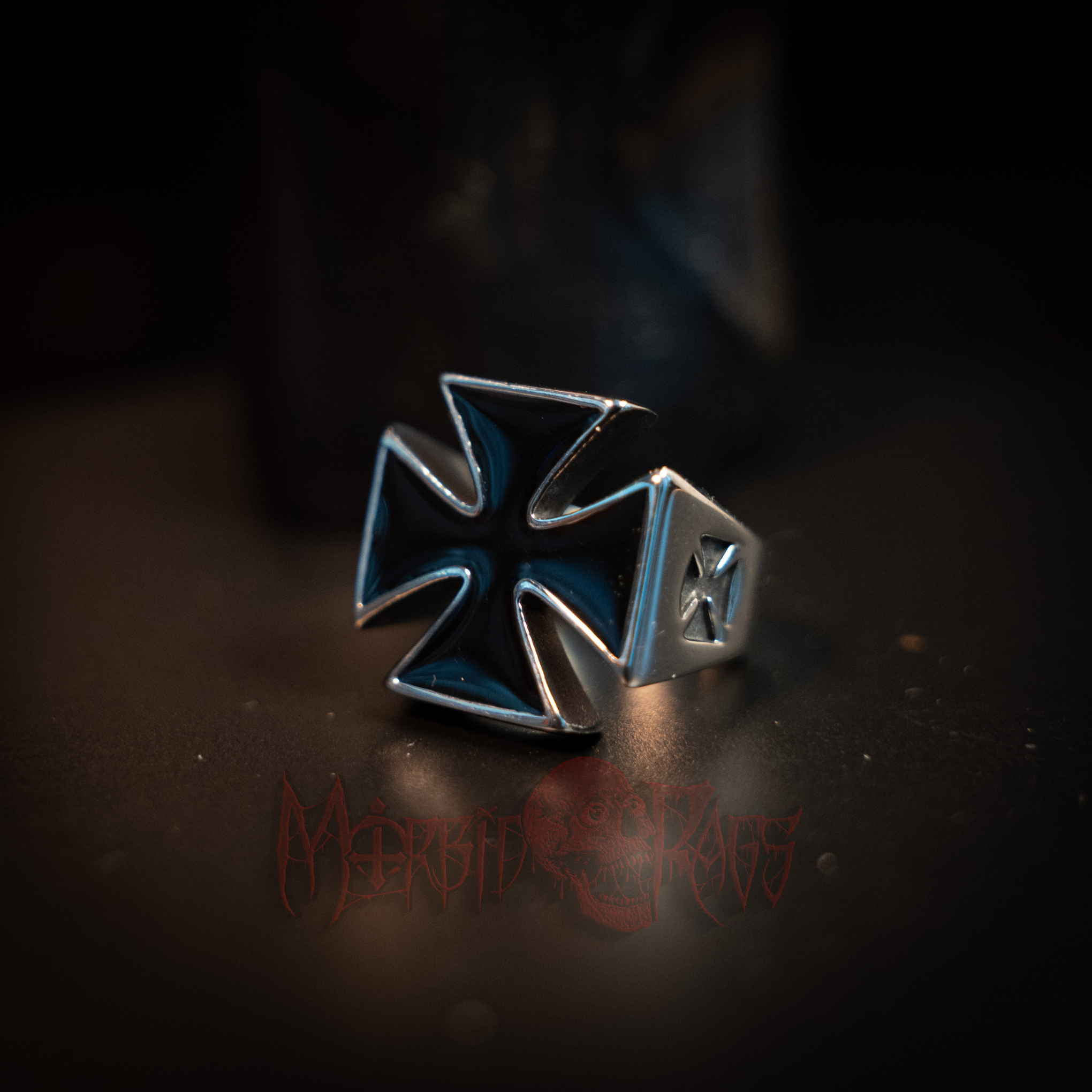 Edwin Iron Cross Ring Macro