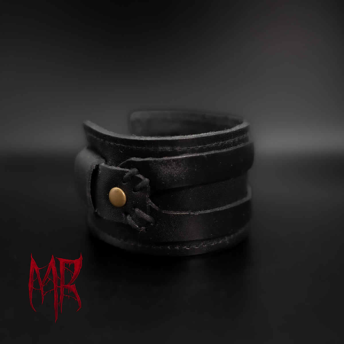 Eldric Leather Bracelet Black Side