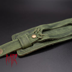 Eldric Leather Bracelet Distressed Green 