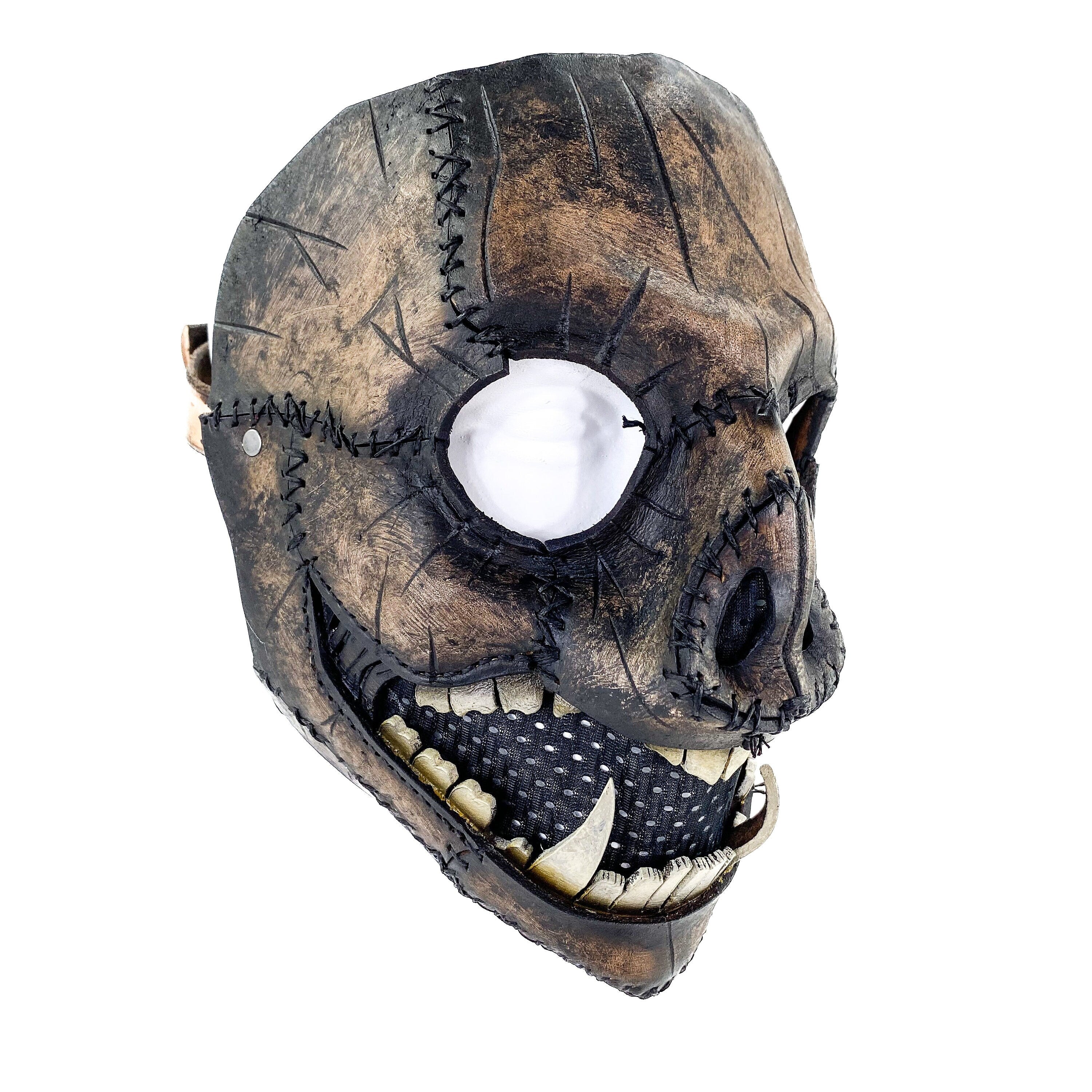 Evil Swine - Genuine Leather Mask - Charred Remains Horror Pig  5