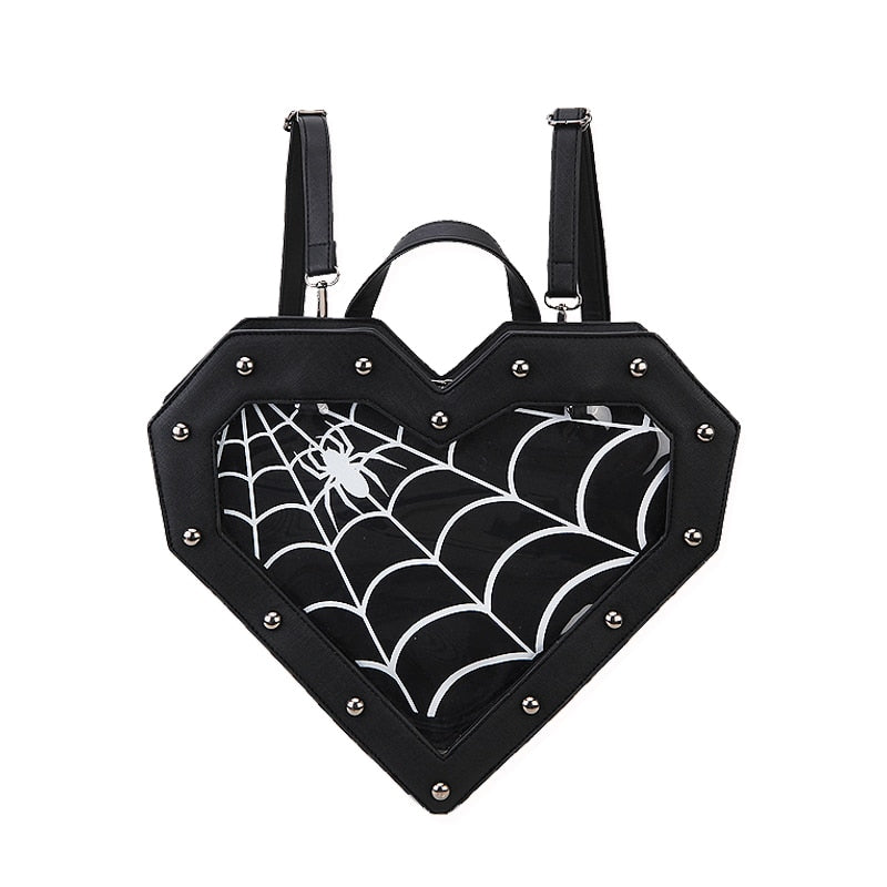 Heart Spiderweb Backpack Front with Insert
