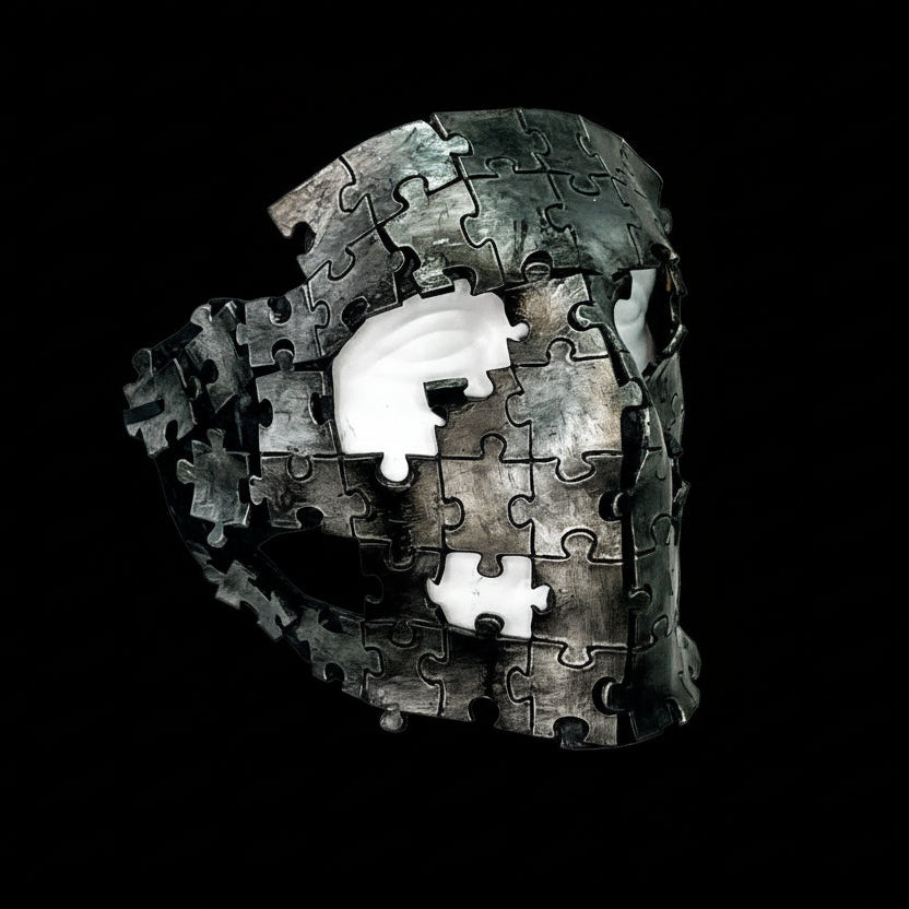 Handmade Genuine Leather  Puzzle Mask