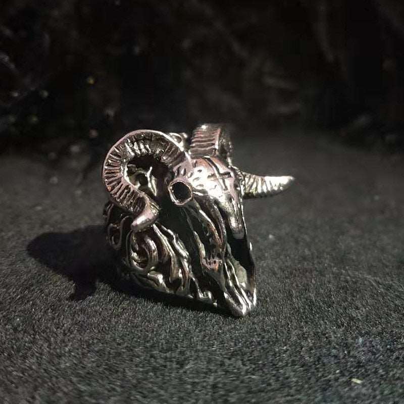 Jocelyn Goat Skull Ring | Morbid Rags