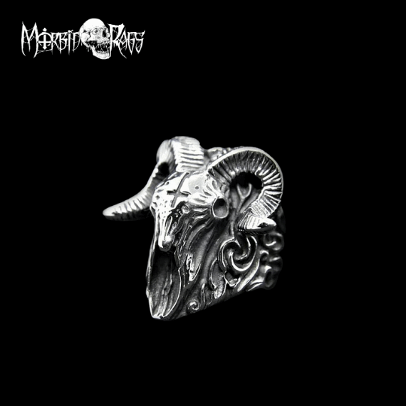 Jocelyn Goat Skull Ring | Morbid Rags