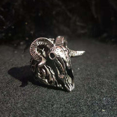 Jocelyn Goat Skull Ring | Morbid Rags