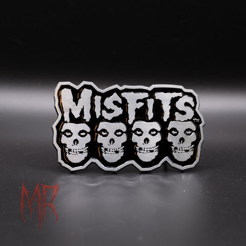 Misfits Samhain Skull Belt Buckle - Danzig Kiss Silver 3D  display picture 2