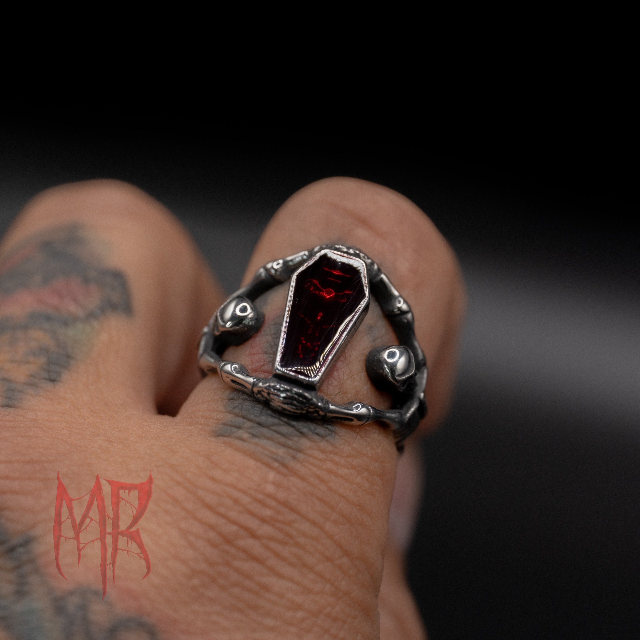 Mortimer Coffin Ring On Finger