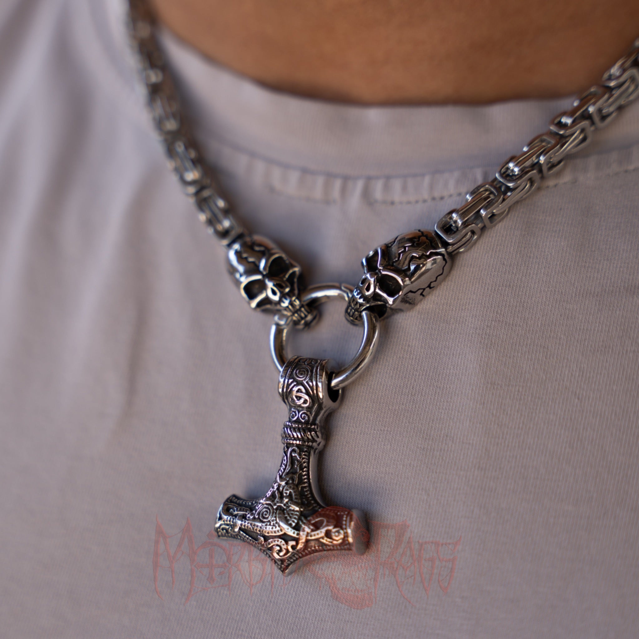 Roderick Skulls Necklace Front