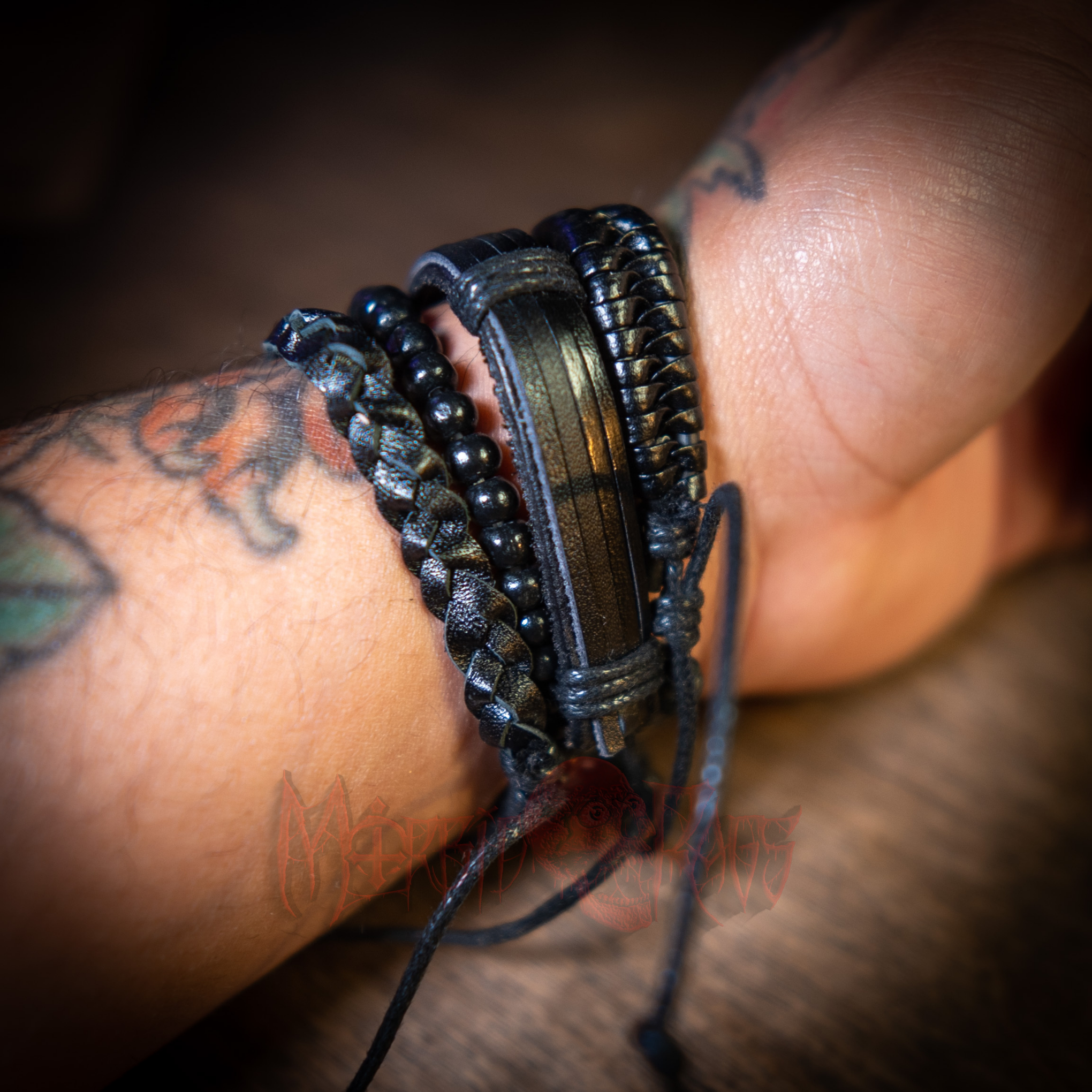 Rune Leather Bracelet Back