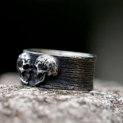 Saber Double Skulls Ring | Morbid Rags