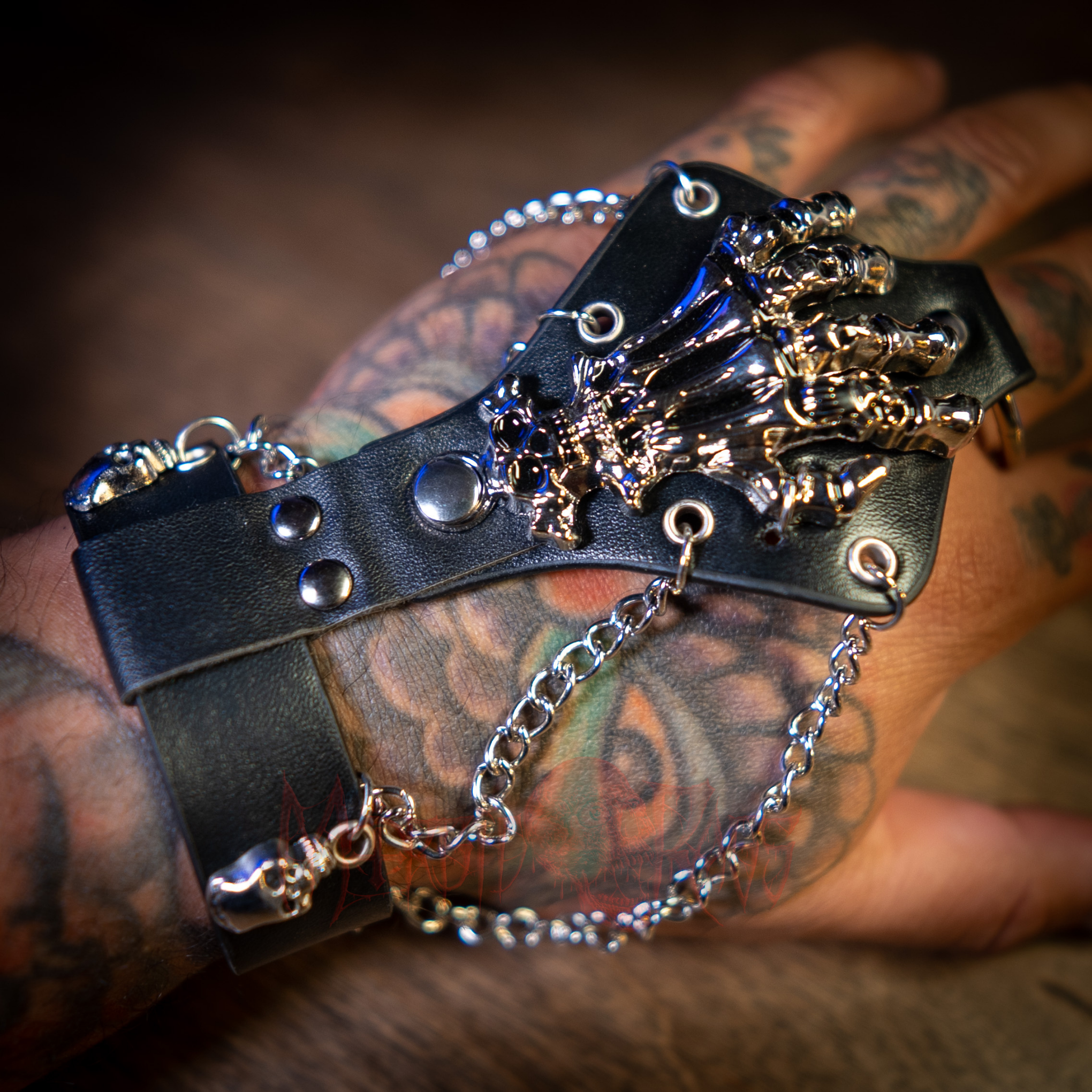 Skeleton Hand Glove Bracelet Front