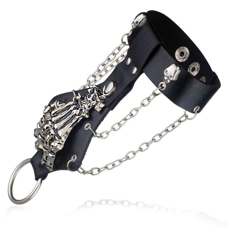 Skeleton Hand Glove Bracelet Side