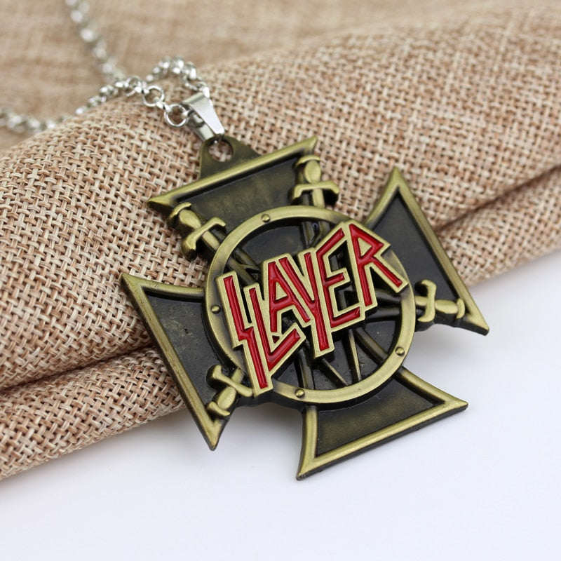 Slayer Iron Cross Necklace Bronze Front