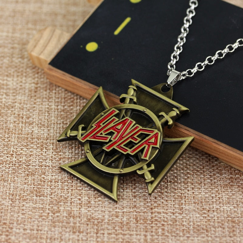 Slayer Iron Cross Necklace Bronze Front