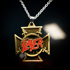 Slayer Iron Cross Necklace Bronze Pendant Front