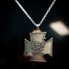 Slayer Iron Cross Necklace Silver Pendant Back