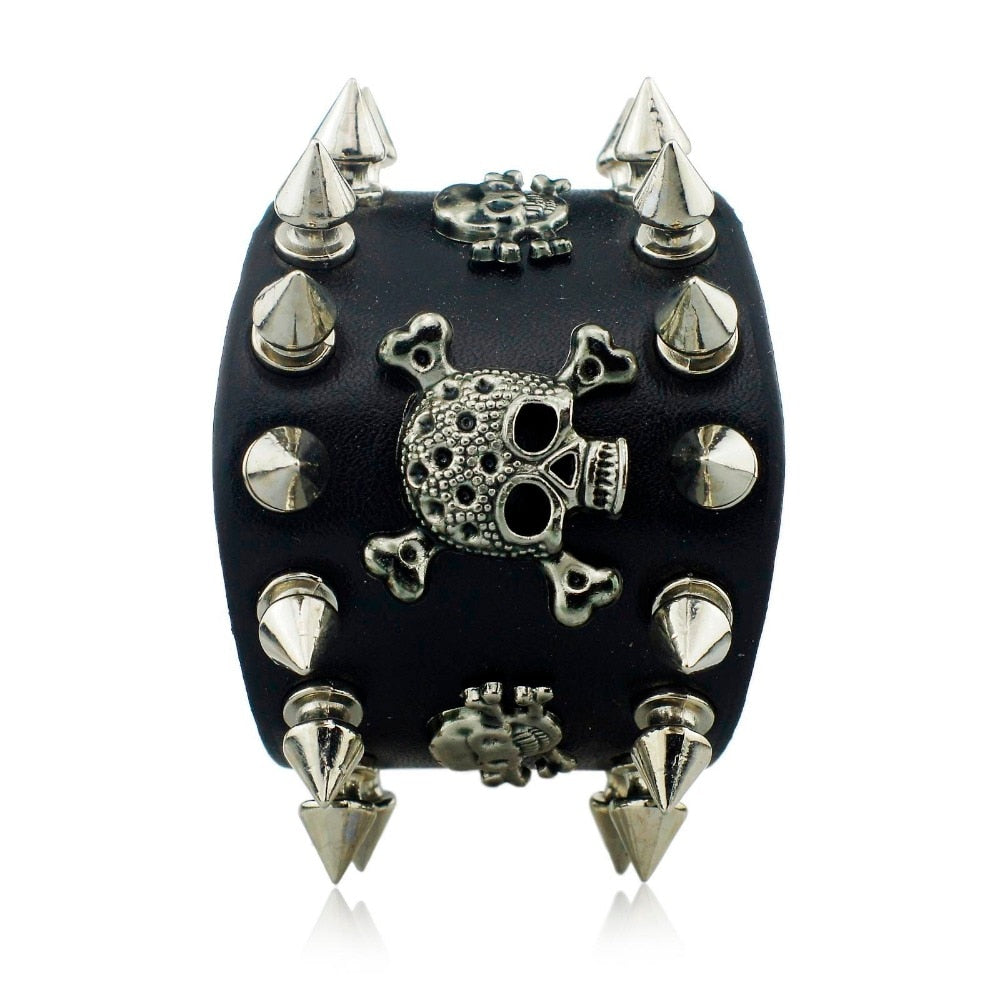 Studs and Skull Bracelet Front 2