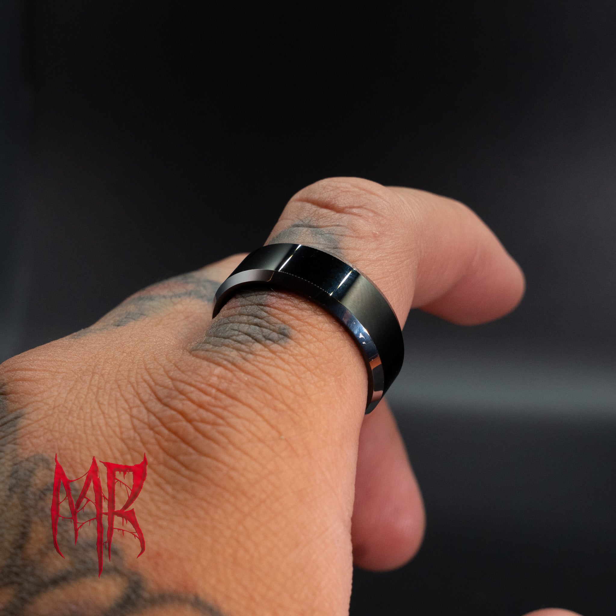 Titus Tungsten Ring on Finger