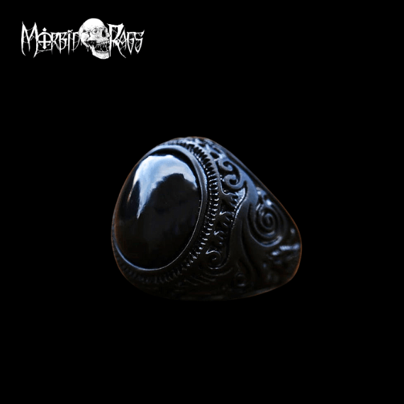 Wulfric Black Stone Ring | Morbid Rags