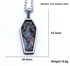 Xerxes Coffin Skeletons Necklace Pendant Measurement