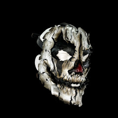 Genuine Leather Mask - Shattered Clown - Handmade Full Face Cover for Halloween, Performance or Cosplay Costume