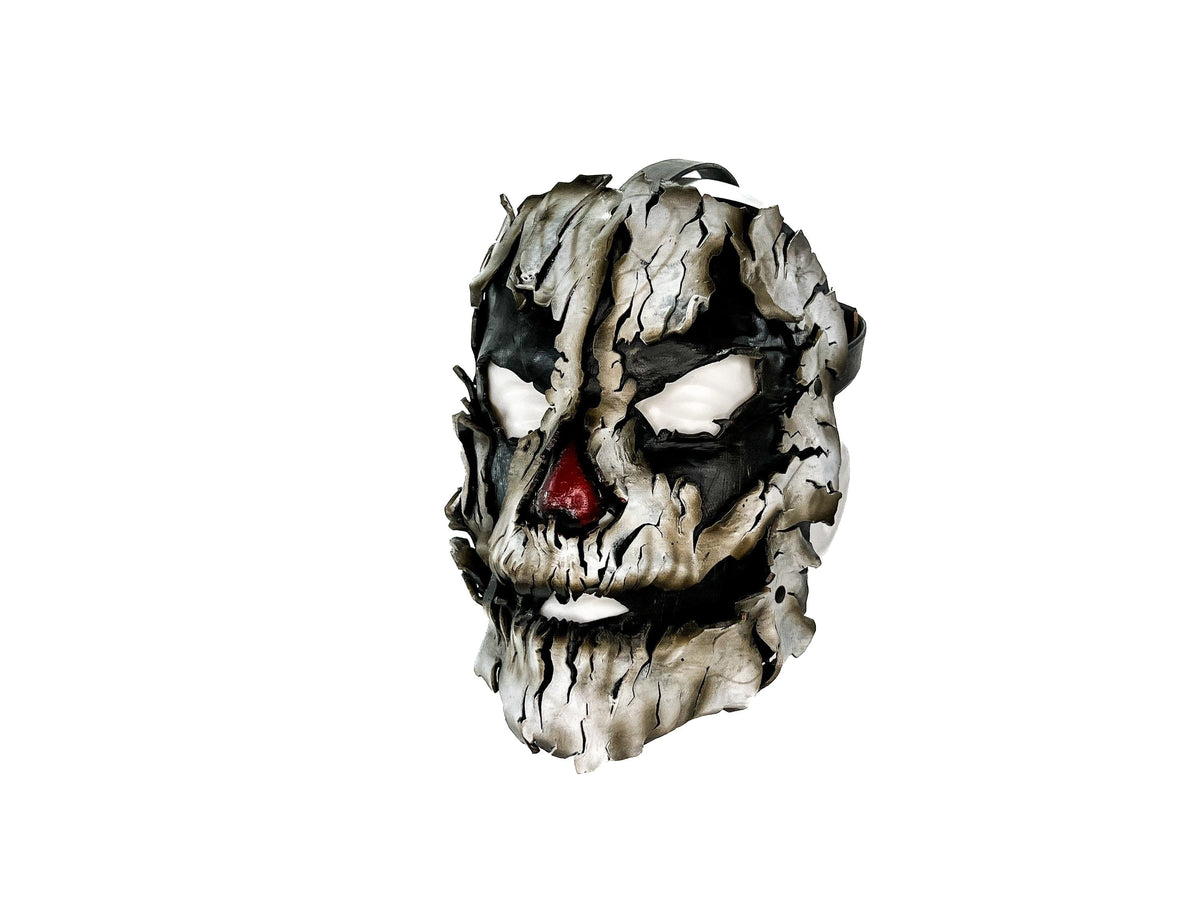 Genuine Leather Mask - Shattered Clown - Handmade Full Face Cover for Halloween, Performance or Cosplay Costume