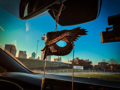 Wise Owl Leather Mini Mask – Handcrafted Charm for Rearview Mirrors, Handbags, Lanyards, Party Favors & More
