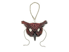 Wise Owl Leather Mini Mask – Handcrafted Charm for Rearview Mirrors, Handbags, Lanyards, Party Favors & More