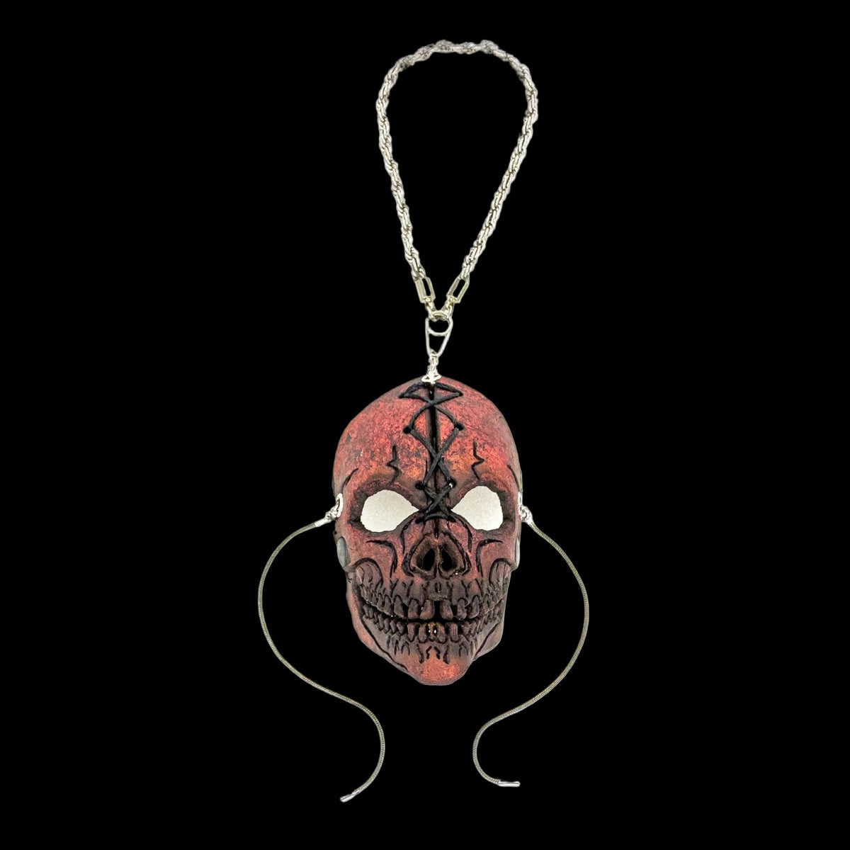 Skull Leather Mini Mask – Handcrafted Charm for Rearview Mirrors, Handbags, Lanyards, Party Favors & More