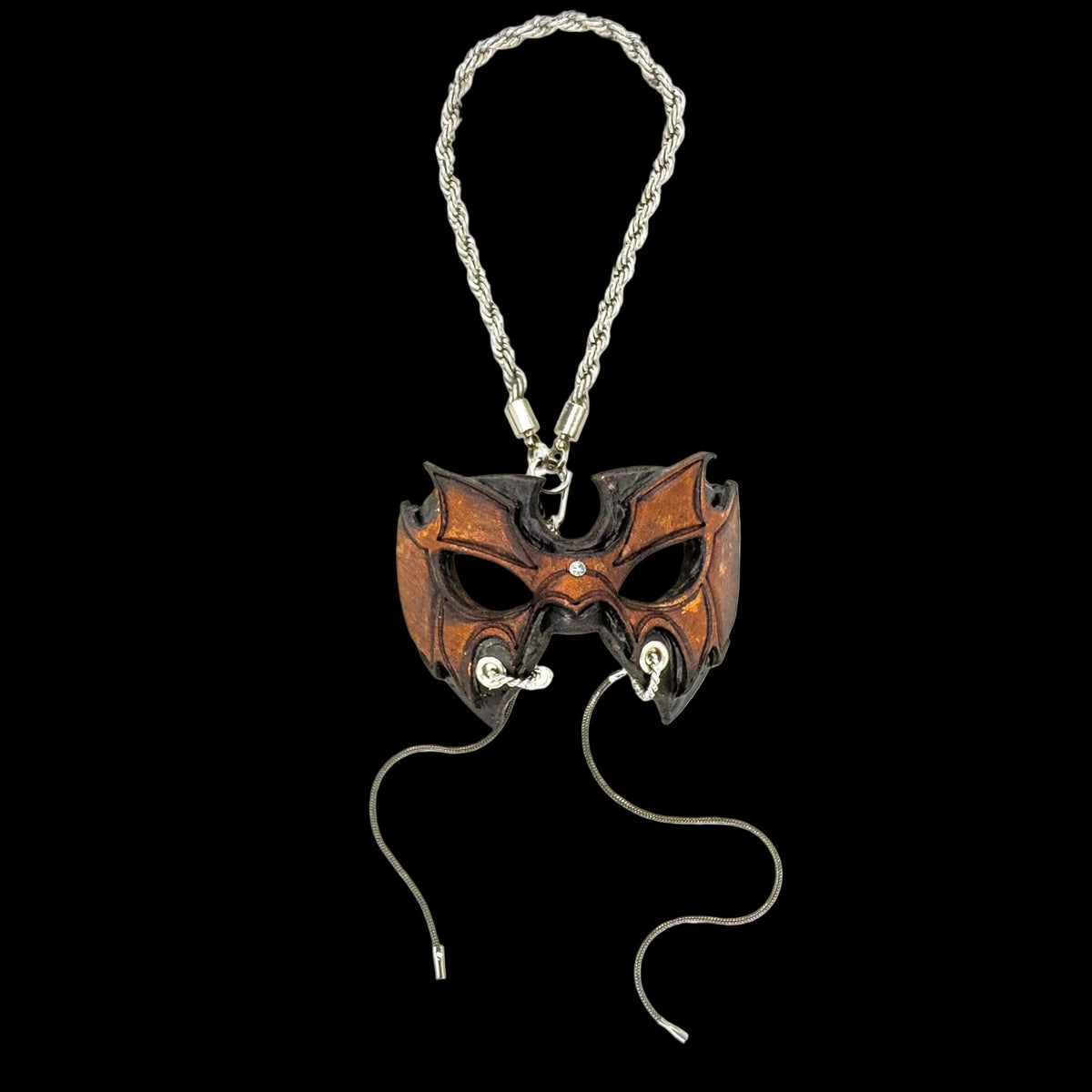 Pro Wrestler Leather Mini Mask – Handcrafted Charm for Rearview Mirrors, Handbags, Lanyards, Party Favors & More