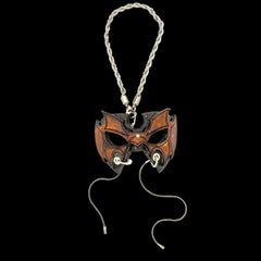 Pro Wrestler Leather Mini Mask – Handcrafted Charm for Rearview Mirrors, Handbags, Lanyards, Party Favors & More