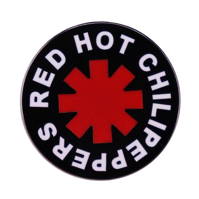 Red Hot Chilipeppers Logo Pin Front