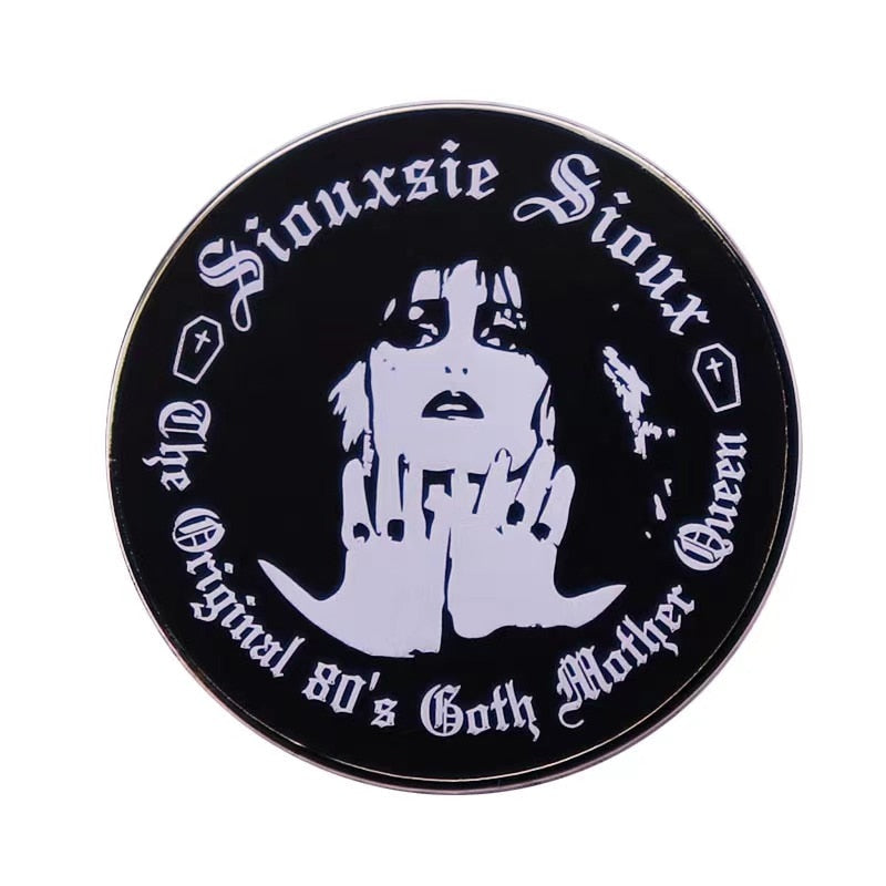 Siouxsie Sioux Face Pin Front